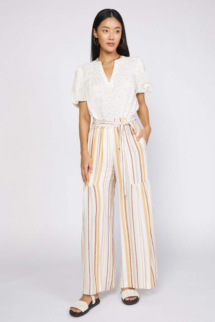 CURRENT AIR Striped Wide Leg Pant Pants