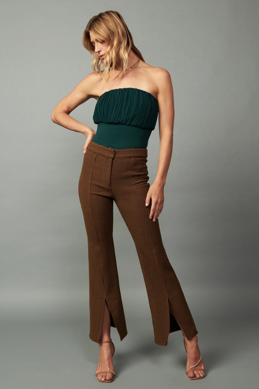 CURRENT AIR Pleated Tube Top Sleeveless Tops