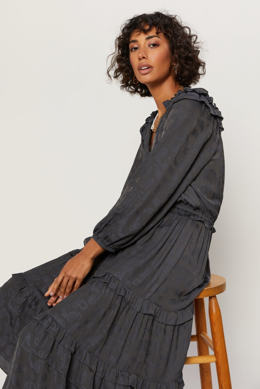 CURRENT AIR Tiered Skirt Midi Dress Midi Dresses