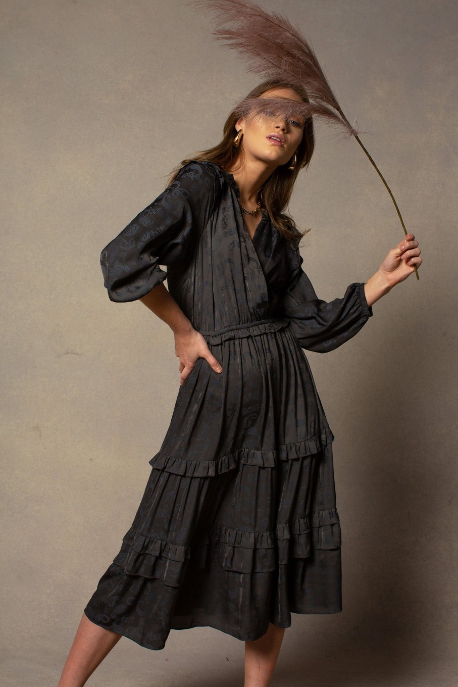 CURRENT AIR Tiered Skirt Midi Dress Midi Dresses