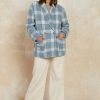 CURRENT AIR Checkered Double Breasted Jacket Coats & Jackets