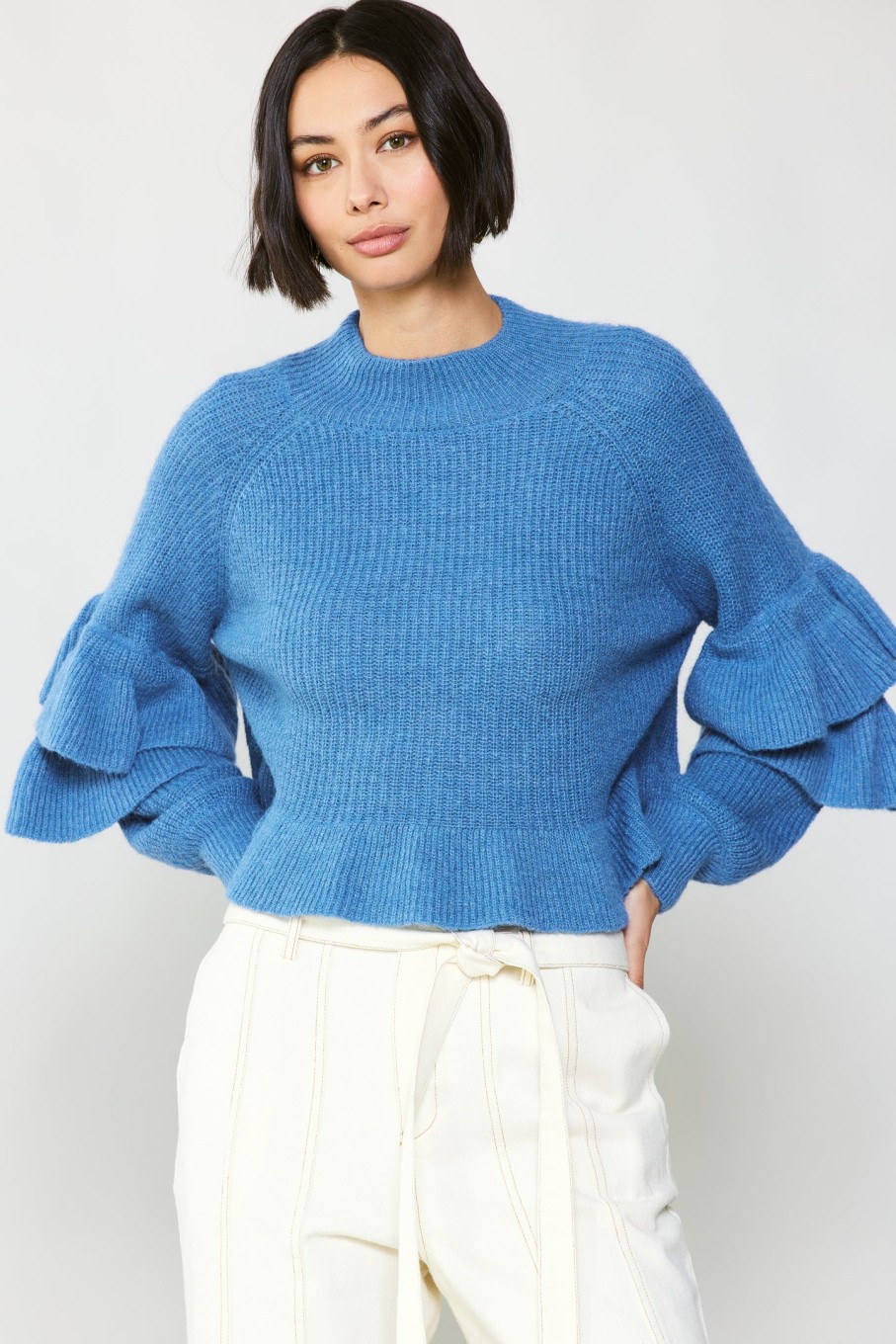 CURRENT AIR Tiered Sleeve Sweater Knitwear