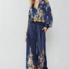 CURRENT AIR Floral Motif Wide Pants Sets