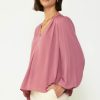 CURRENT AIR Floral Quilted Yoke Blouse Blouses