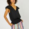 CURRENT AIR Smocked Waist Cap Sleeve Top Sleeveless Tops