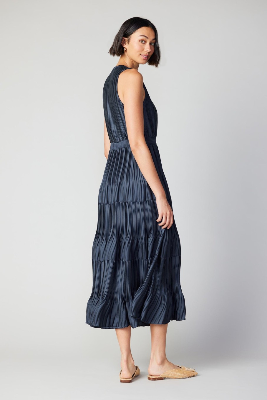 CURRENT AIR Pleated Sleeveless Maxi Dress Maxi Dresses