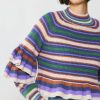 CURRENT AIR Striped Tiered Sleeve Sweater Knitwear