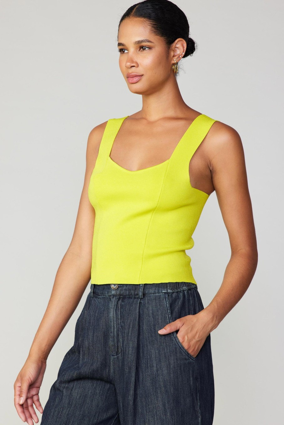 CURRENT AIR Sweetheart Knit Tank Top Blouses