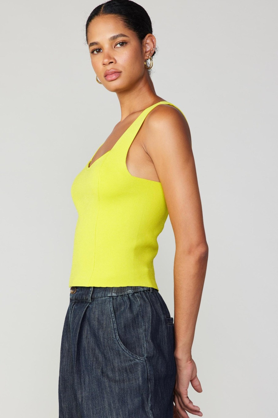 CURRENT AIR Sweetheart Knit Tank Top Blouses