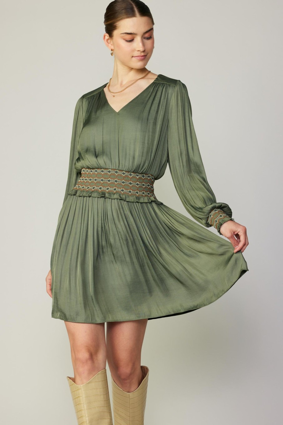 CURRENT AIR Santa Fe Embroidered Mini Dress Mini Dresses