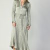 CURRENT AIR Plisse Button Down Dress Midi Dresses