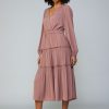 CURRENT AIR Surplice Tiered Midi Dress Midi Dresses