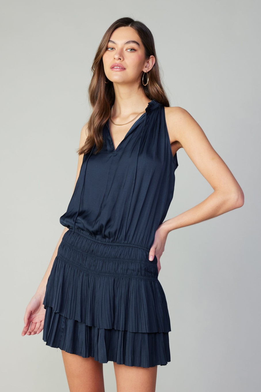 CURRENT AIR Cara Sleeveless Pleated Mini Dress Mini Dresses