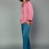 CURRENT AIR Gathered Bow Tie Blouse Long Sleeve Tops