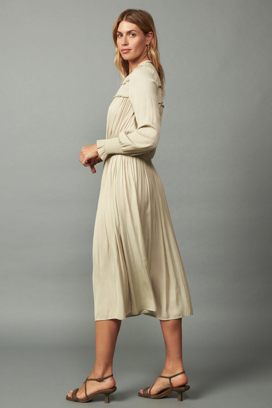 CURRENT AIR Aida Smocked Midi Dress Midi Dresses