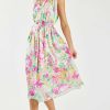 CURRENT AIR Botanical Watercolor Midi Dress Midi Dresses