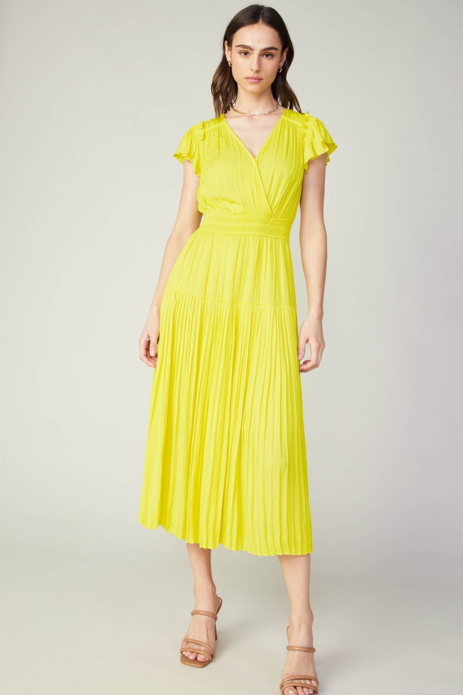 CURRENT AIR Sophia Flutter Sleeve Midi Dress Midi Dresses