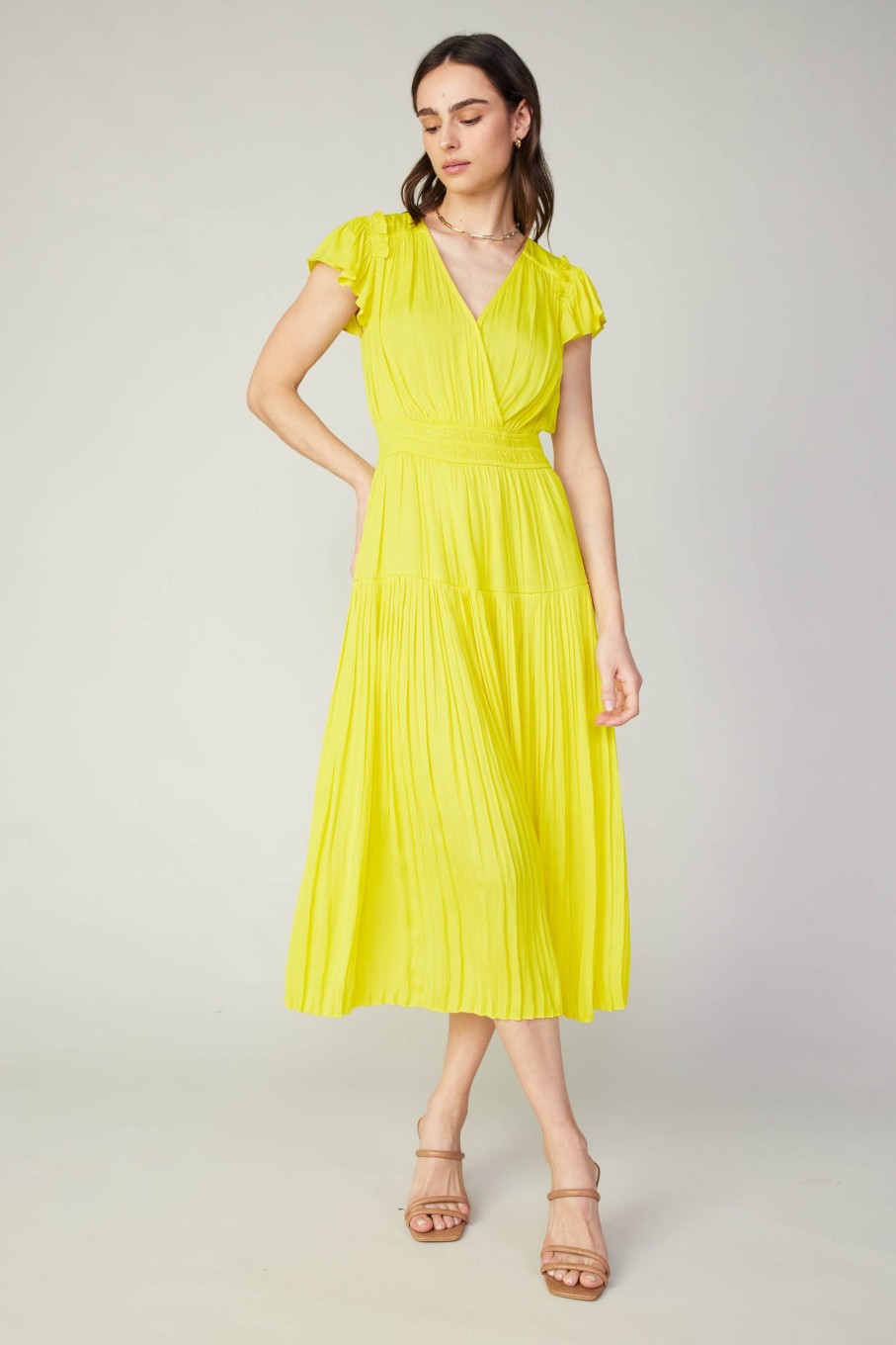 CURRENT AIR Sophia Flutter Sleeve Midi Dress Midi Dresses