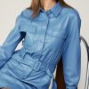 CURRENT AIR Vegan Leather Belted Shirt Dress Mini Dresses