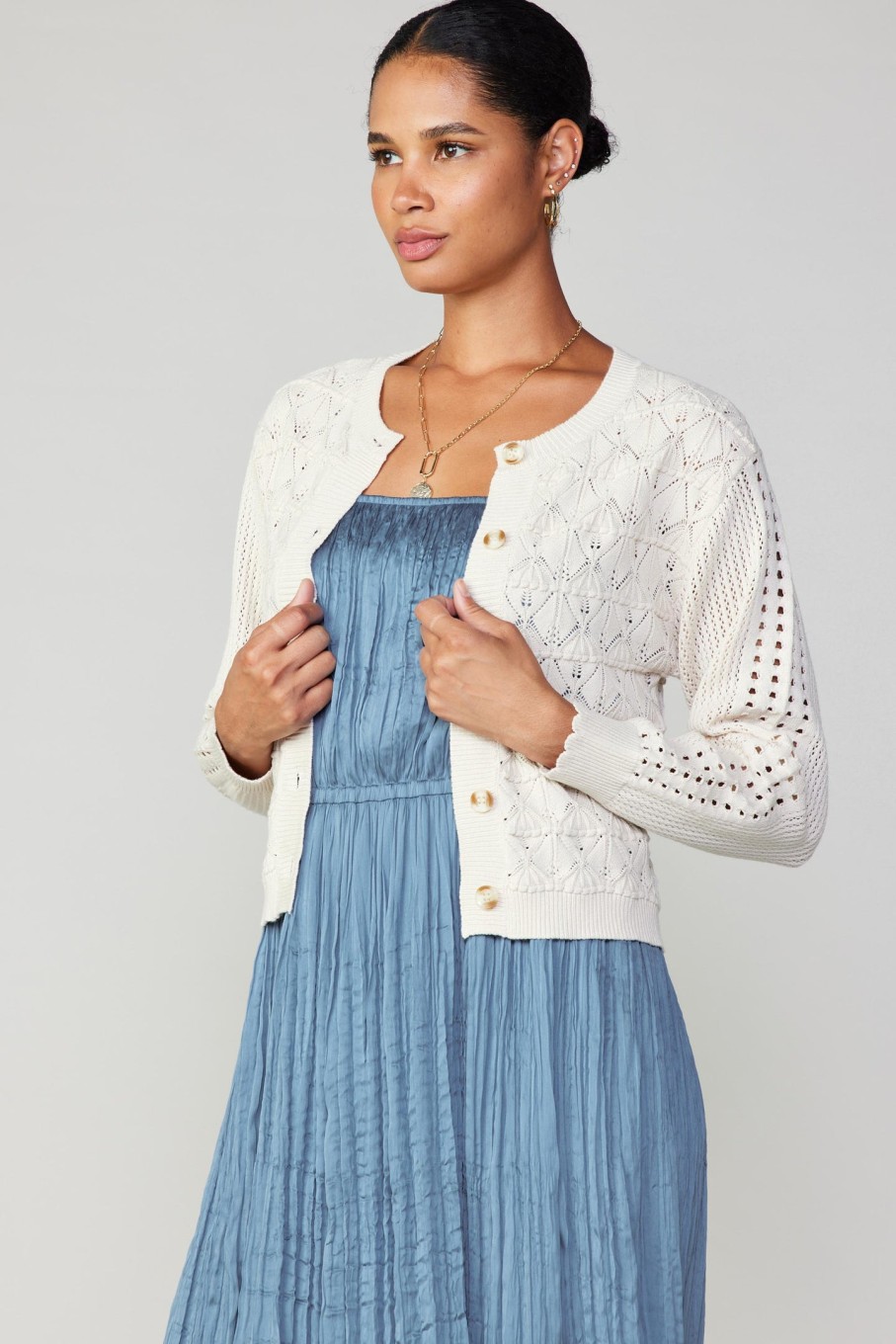 CURRENT AIR Crochet Sweater Cardigan Cardigans