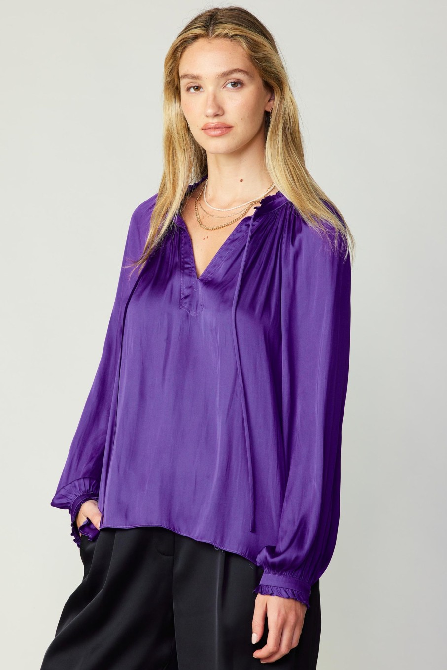 CURRENT AIR Ruffled Cuff Blouse Blouses