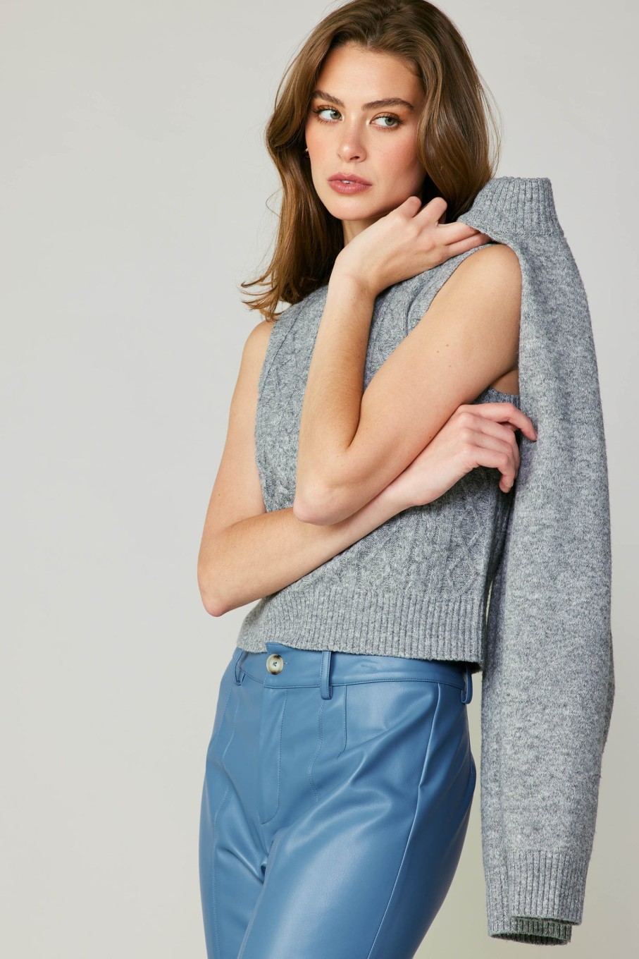CURRENT AIR Two Piece Cable Knit Sweater Knitwear