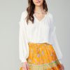 CURRENT AIR Rope Trim Neckline Blouse Blouses