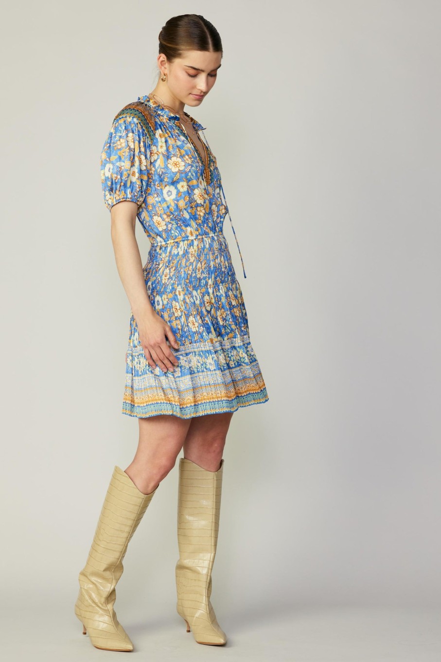 CURRENT AIR Border Print Mini Dress Mini Dresses