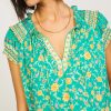 CURRENT AIR Floral Border Print Top Sleeveless Tops