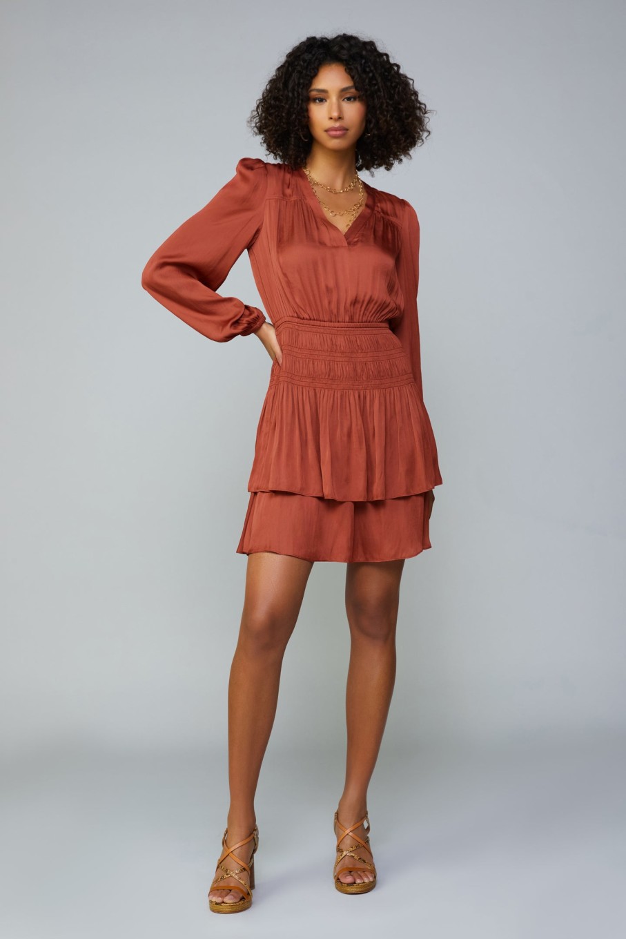 CURRENT AIR Smocked Tiered Mini Dress Mini Dresses