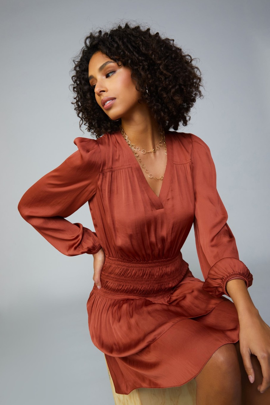 CURRENT AIR Smocked Tiered Mini Dress Mini Dresses