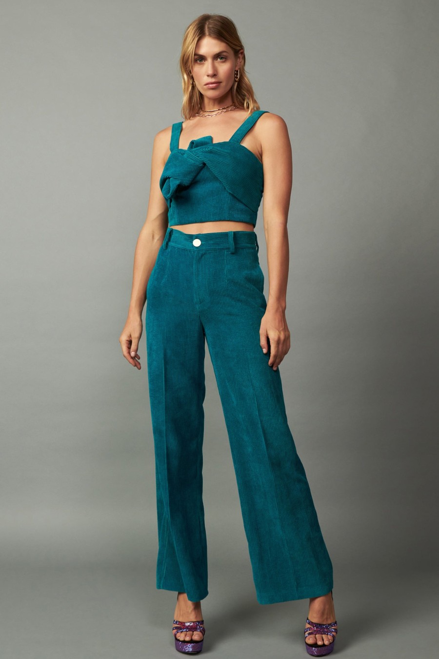 CURRENT AIR Cropped Bow Top Blouses