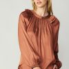 CURRENT AIR Ruffled Crewneck Blouse Blouses