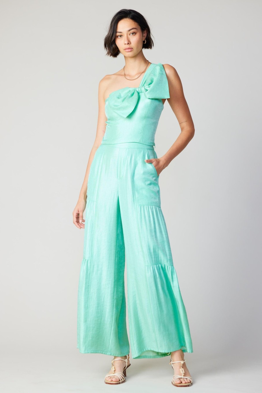 CURRENT AIR Pastel Bowtie Top Sleeveless Tops