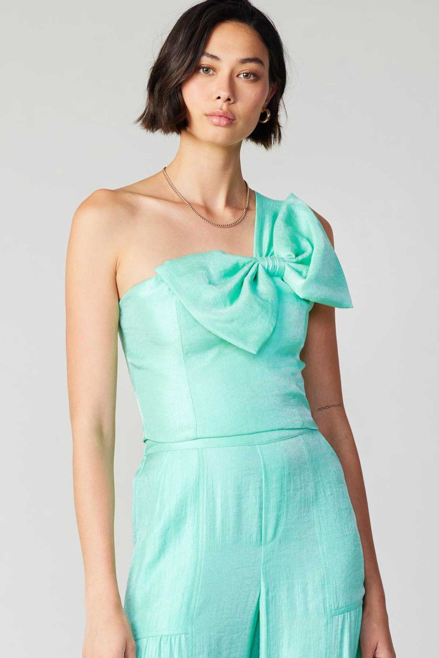 CURRENT AIR Pastel Bowtie Top Sleeveless Tops