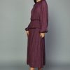 CURRENT AIR Plum Floral Midi Dress Midi Dresses