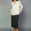 CURRENT AIR Gathered Bow Tie Blouse Blouses