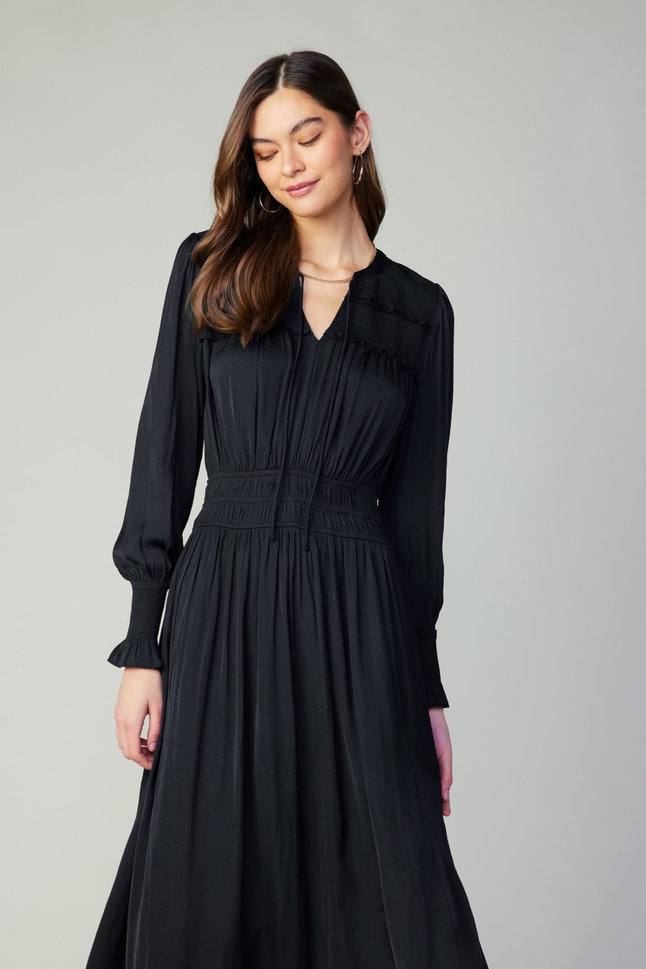 CURRENT AIR Aida Smocked Midi Dress Midi Dresses