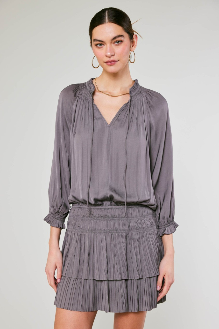 CURRENT AIR Aurelie Pleated Mini Dress Mini Dresses