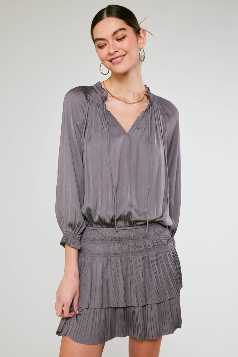 CURRENT AIR Aurelie Pleated Mini Dress Mini Dresses