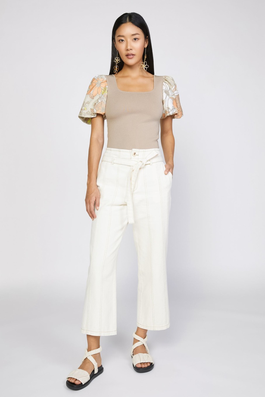 CURRENT AIR Belted Straight Leg Pant Pants