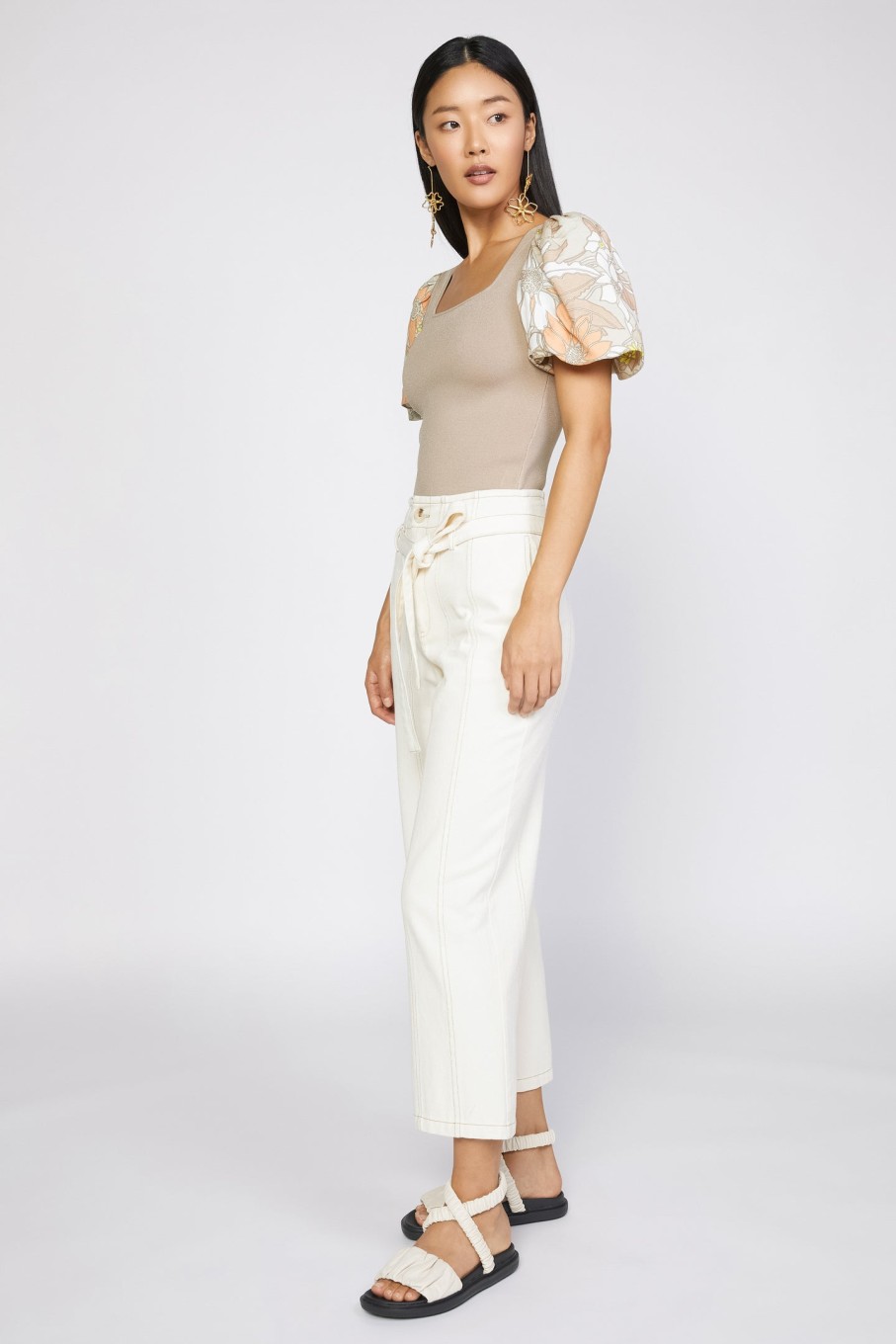 CURRENT AIR Belted Straight Leg Pant Pants