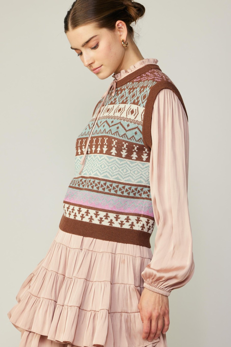 CURRENT AIR Sweater Vest Blouse Sweaters