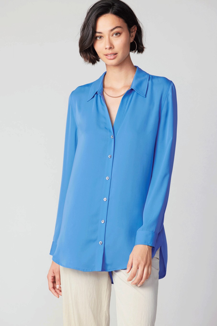 CURRENT AIR Collared Buttondown Shirt Long Sleeve Tops