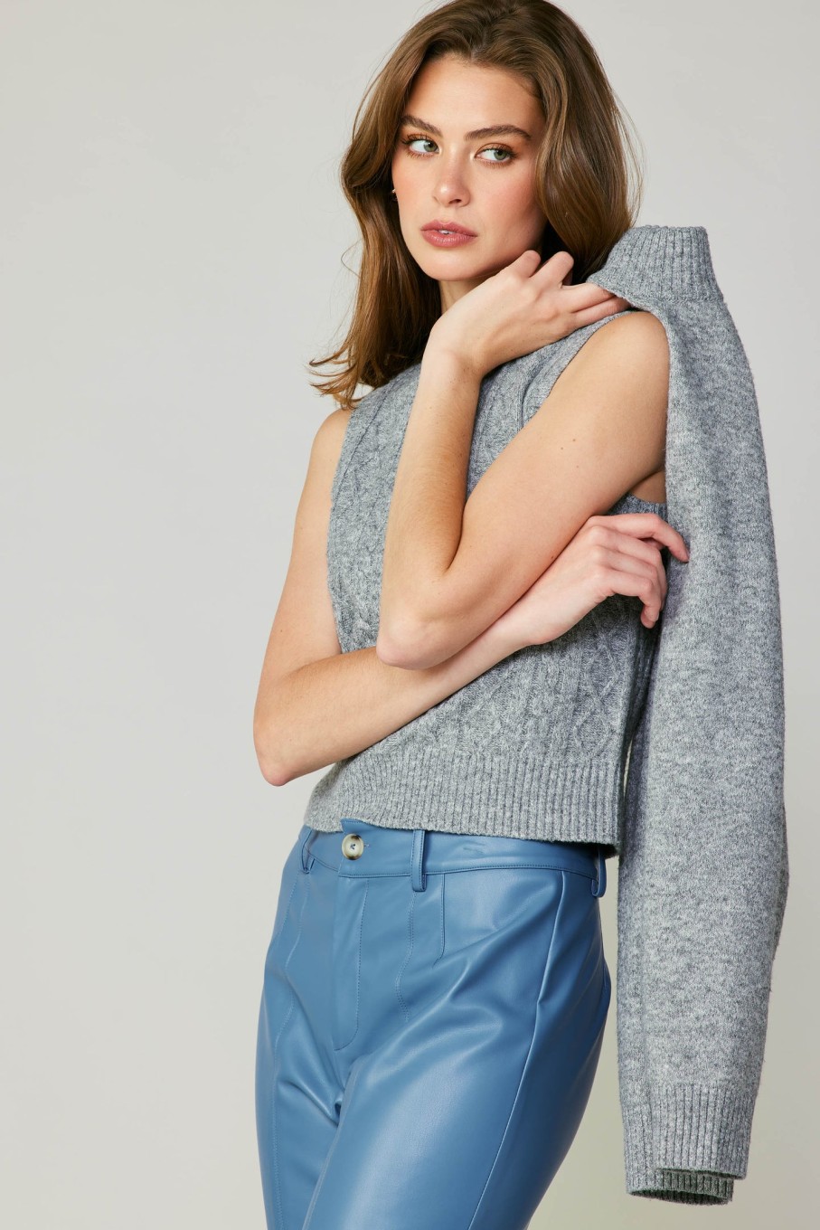 CURRENT AIR Two Piece Cable Knit Sweater Sweaters