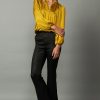 CURRENT AIR Yoke Shirred Blouse Blouses