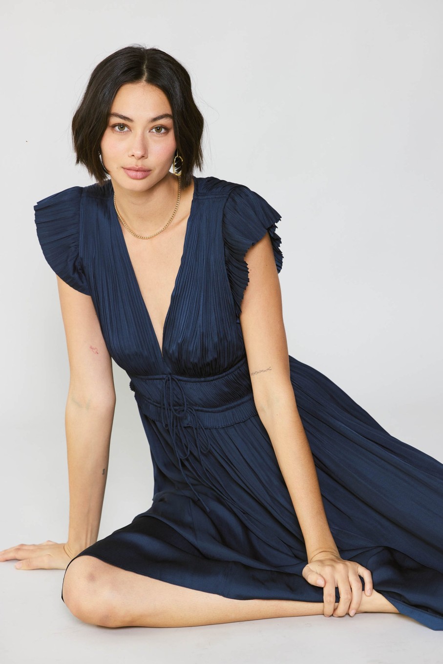 CURRENT AIR Mara Pleated Maxi Dress Maxi Dresses