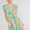 CURRENT AIR Mara Abstract Pleated Maxi Dress Midi Dresses