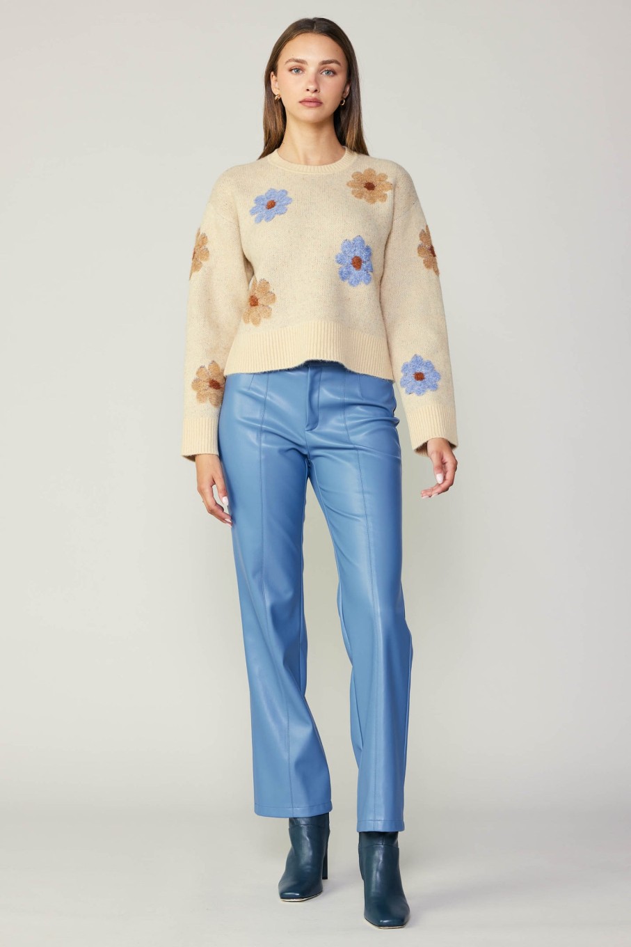 CURRENT AIR Daisy Embroidered Sweater Sweaters