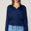 CURRENT AIR Peplum Collared Blouse Blouses